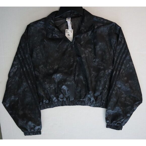 Adidas IM2439 Women Sz XL Black Future Icons 3-Stripes Woven 1/4 Zip Jacket - Picture 10 of 11